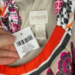 Chico's NWT Pleated High Neck Scarf Print Sleeveless A Line Maxi Dress Boho S Photo 8