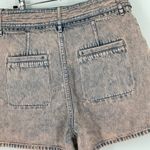 Joie  High-Waisted Denim Shorts With Belted Tie Waist Light Wash pink preppy Photo 9