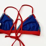 Speedo [] Blue Endurance Lite Tie Back Triangle Bikini Top Swimsuit NWT Sz Large Photo 4