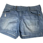 Apt. 9  Distressed Cuffed Double Button Blue Denim Shorts Women's 10 Photo 0