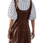 Free People  Elandra Mini Dress in Brown Vegan Leather Size 6 Photo 1