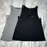 Bebe Bundle of 2 Strappy Side Workout Athleisure Tank Tops Grey Black Size Small Photo 0
