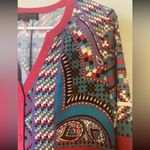 Hale Bob ⭐️ pink button up blouse multicolor geometric & paisley pattern small Photo 1