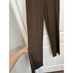 Misook Brown Ribbed Knit Straight-Leg Pants Size Medium Made in Korea Photo 1