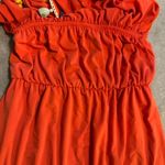 Judith March  Mandarin Orange Pom Pom Off Shoulder Dress Colorful - Size Medium Photo 4