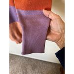 FARM Rio Anthropologie Women’s Sweater Small Colorblock Knit Long Sleeve Bright Orange Photo 4