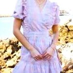 Storia NWT Cottage style gingham wrap dress tie back and ruffle details size L Photo 0