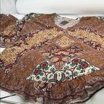 Avenue  Women's Patchwork Floral Blouse - Brown and Cream Photo 9