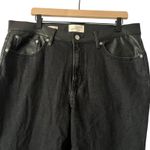 Universal Threads Universal Thread Women 16 Black Denim Pants Faux Leather Waistband Mid Rise Slim Photo 1