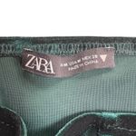 ZARA  Velvet Corset Top Green Square Neck Long Puff Sleeve Cropped Women M Photo 6