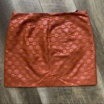 J.Crew  Brocade Metallic Mini Skirt Copper Rust Medallion Size 4 Photo 7