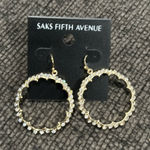 Saks 5th Avenue NWT saks fifth avenue gold 2” dangle earrings with diamonds Photo 0