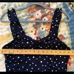 AQUA  BLOOMINGDALE’S M Polka Dot Navy Smocked Dress Photo 9