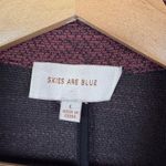 Skies Are Blue  Textured Knit Blazer Large Burgundy Open Front Stretch Minimalist Photo 4