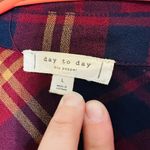 Blu Pepper Plaid Maroon Blue Checkered Flannel Button Front Shirt Size Large Photo 4