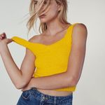 ZARA NWOT  MARINO WOOL BLEND KNIT V NECK TOP YELLOW LARGE BLOGGERS FAV Photo 1