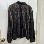 Vintage Logix brown black velour animal snake print full zip collared jacket XL Photo 5