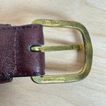VTG Womens Belt 40 Solid Brass Handcrafted in USA Burgundy Brown Quiet Luxury Photo 4