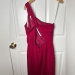 Katie May  Pink One Shoulder Cut Out Back Edgy Maxi Dress Magenta Pink Medium Photo 6