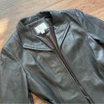 Worthington VTG Y2K Lambskin Leather Black Moto Zip Jacket Sz Medium Womens Photo 4