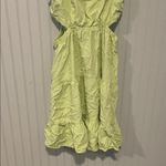 Serra  Light Green Ruffle Mini Dress Side Cut Outs Size Medium Photo 3