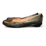 Sofft Metallic Leather Ballet Flats Womens 8.5 Olive Green Lace Up Comfort Photo 3