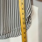 Loft Women’s Sleeveless Ruffle Striped Blouse Black White Size Medium EUC Girly Photo 6