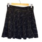 KILLSTAR  Black Floral Lace & Velvet Full Mini Skirt - size Medium Photo 5