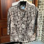 Croft & Barrow Linen Cotton Brown Print Jacket Photo 2