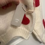 NWT Luna Ivy Valentines sweater cream chunky cozy red hearts cardigan size large Photo 5