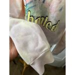 Disney  Ella Enchanted princess pink tie dye drawstring hoodie cropped sweater M Photo 3