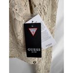 Guess  Lace Crop Top Long Sleeve Pearl‎ Oyster Multi Waist Tie XL Photo 4