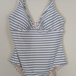 Kona Sol One Piece Swimsuit Women Large Nautical Preppy Coastal Resort Beach Photo 0