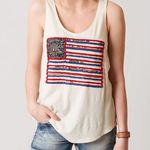 Lucky Brand Patch Flag Tank Top. Size Small. Photo 0