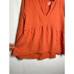 Pilcro Womens Top Size Medium Blouse Long Sleeve Babydoll Cotton Orange Photo 1