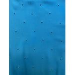 VTG 80s Balloon Long Sleeve Ruffle Midi Dress Blue Pearl Front Accent Women’s 10 Photo 6