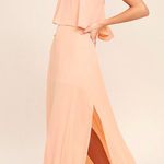 Lulus nwt  one shoulder maxi bridesmaid formal angelic way blush dress medium Photo 1