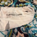 Jones New York 8 paisley Groovy Funky Cuffed Capris Bohemian 70s swirly stretch Photo 8