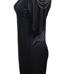 Forever 21 black one shoulder beaded chain detail one shoulder dress size large Photo 2