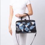 Coach Mercer Bag Satchel 30 in Canyon Quilt Denim Blue Black Shoulder Photo 1