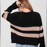 Knot Sisters  Stripe Open Knit Black & Cream Sweater (Size Small) Photo 1