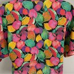 ZARA  TRF Cropped Top Fruit Print Tie Front Farmers Market Size Small Crop Blouse Photo 7