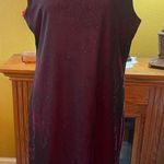 Lisa Jo Y2K black/red/sparkly sleeveless Showgirl midi dress. Size 12. Black Photo 0