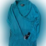 Iz Byer NWT  TEAL 3/4 sleeves button detail sweater Photo 1