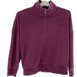 Athleta Antique Burgundy Cozy Karma 1/4 Zip Plush Lined semi cropped size M Photo 0