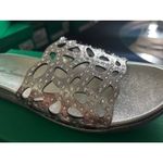 Lauren Lorraine , silver sandals, delicate beaded front. Size 9 NEW WITH TAGS Photo 4