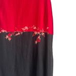 Ease Sport Vintage 90s Size 8 Linen Blend Casual Black Red Floral Maxi Dress Photo 3