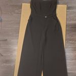 The Limited  Strapless Black Jumpsuit Gold Belt M Classic Mimimalist Retro Glam Photo 5