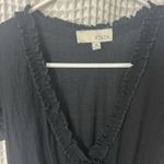 Pinch Gauzy Deep V Neck Black Tiered Short Sleeve Maxi Dress Medium Photo 10