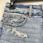 American Eagle Light Wash Distressed Curvy High Rise Mini Jean Skirt Womens 2 Photo 8
